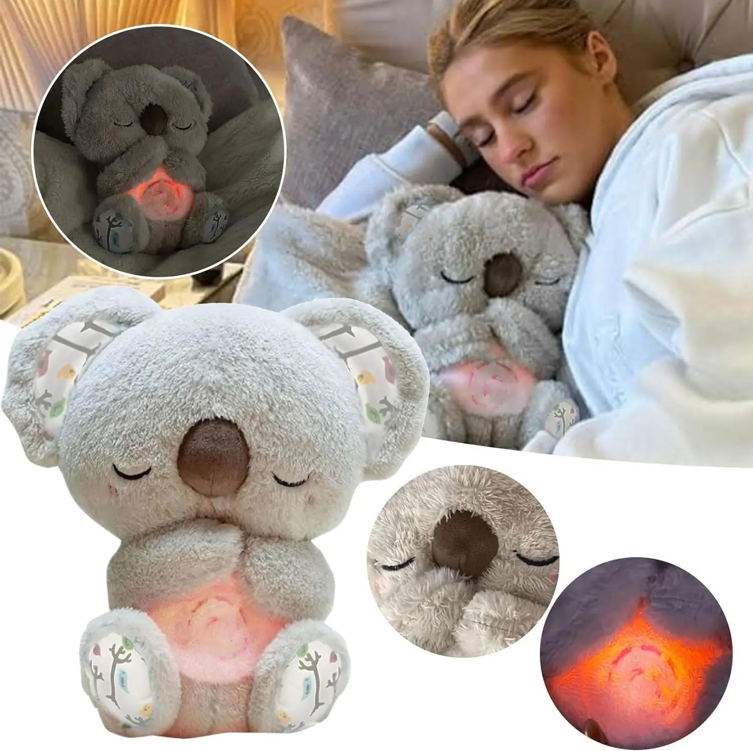 Anxiety Relief Koala, Plush Breathing Teddy Anxiety Bear with Calming Mus Sleep Toy